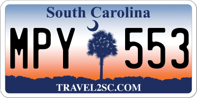 SC license plate MPY553