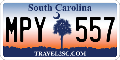 SC license plate MPY557