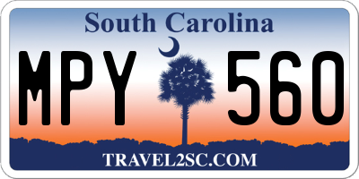 SC license plate MPY560