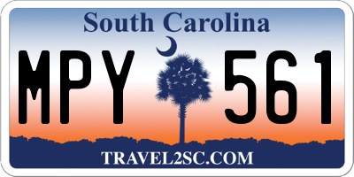 SC license plate MPY561