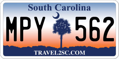 SC license plate MPY562