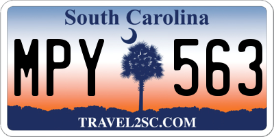 SC license plate MPY563