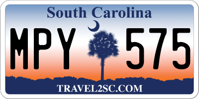 SC license plate MPY575