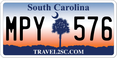 SC license plate MPY576