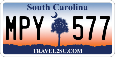 SC license plate MPY577