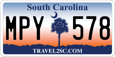 SC license plate MPY578