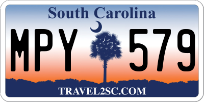 SC license plate MPY579