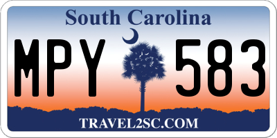 SC license plate MPY583