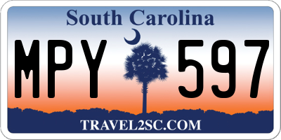 SC license plate MPY597