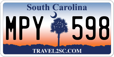 SC license plate MPY598