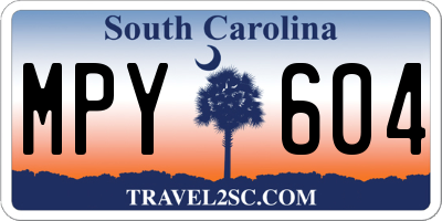 SC license plate MPY604