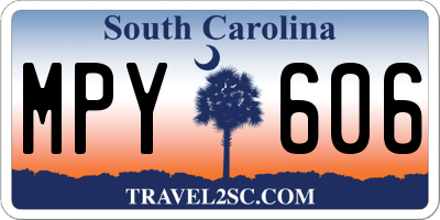 SC license plate MPY606