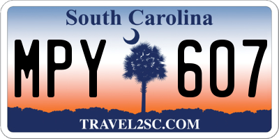 SC license plate MPY607