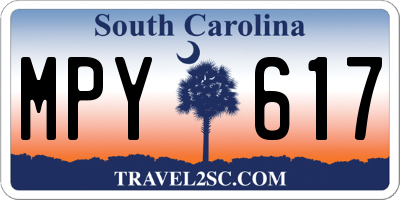 SC license plate MPY617