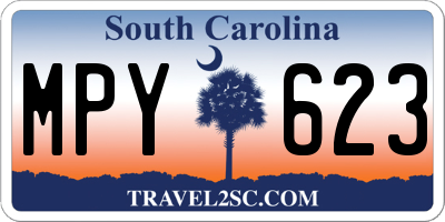 SC license plate MPY623