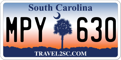 SC license plate MPY630