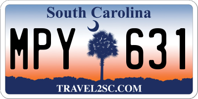 SC license plate MPY631