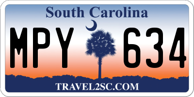 SC license plate MPY634
