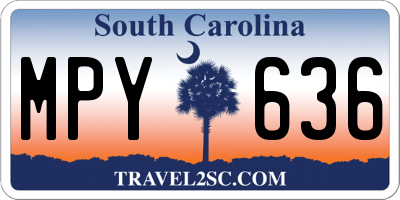 SC license plate MPY636