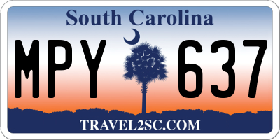SC license plate MPY637
