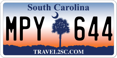 SC license plate MPY644