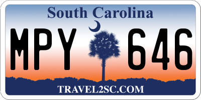 SC license plate MPY646