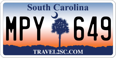 SC license plate MPY649
