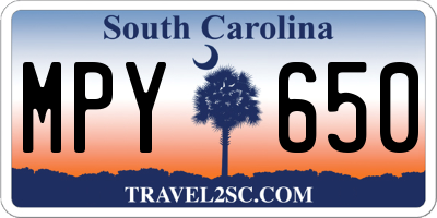 SC license plate MPY650