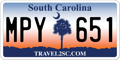 SC license plate MPY651