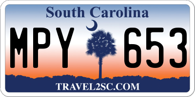 SC license plate MPY653