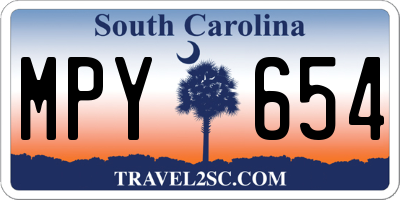 SC license plate MPY654