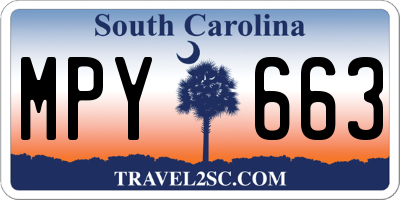 SC license plate MPY663