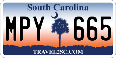 SC license plate MPY665