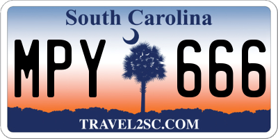 SC license plate MPY666