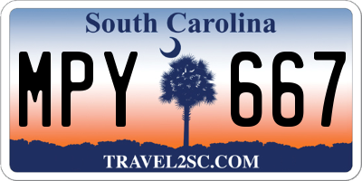 SC license plate MPY667