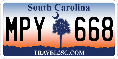 SC license plate MPY668