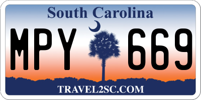 SC license plate MPY669
