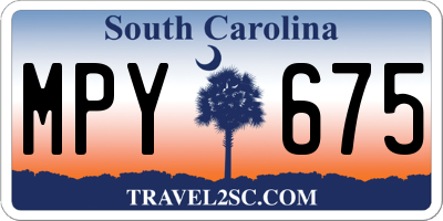 SC license plate MPY675