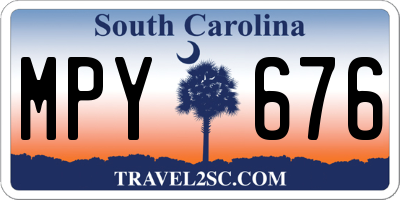 SC license plate MPY676
