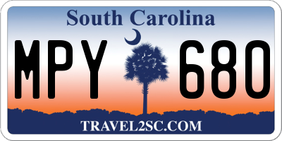 SC license plate MPY680