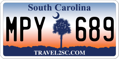 SC license plate MPY689