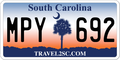 SC license plate MPY692