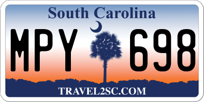 SC license plate MPY698