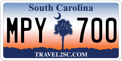 SC license plate MPY700