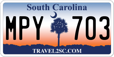 SC license plate MPY703