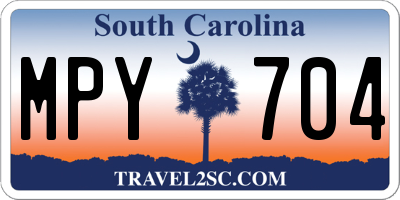 SC license plate MPY704