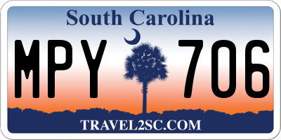 SC license plate MPY706