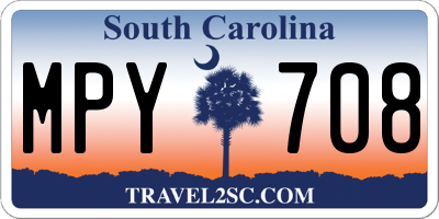 SC license plate MPY708