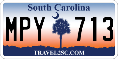 SC license plate MPY713