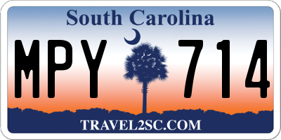 SC license plate MPY714